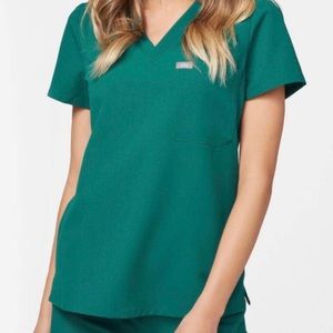 FIGS Hunter Green Catarina Scrub Top